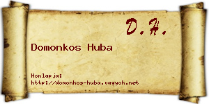 Domonkos Huba névjegykártya
